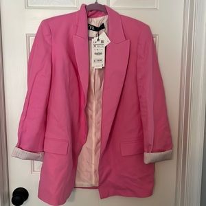 Zara Pink Blazer ON TREND! Size medium with tags